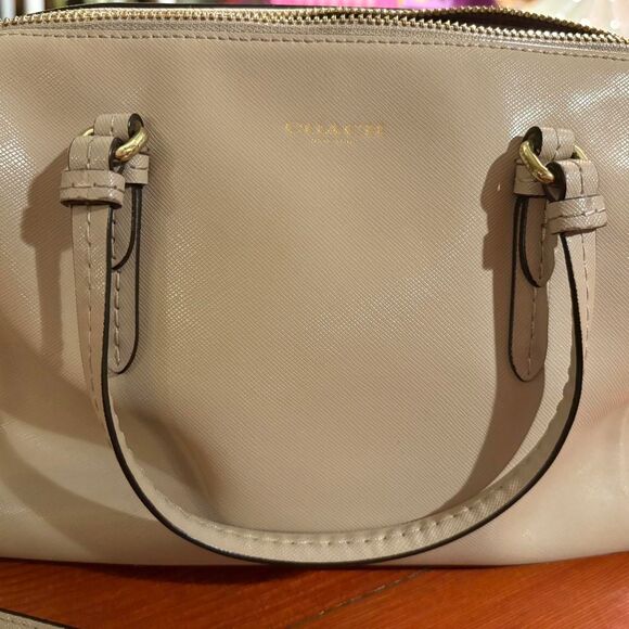 COACH - Cream Smooth Leather Mini Satchel Crossbody Bag - Picture 7 of 7